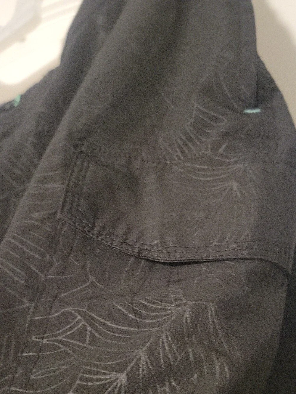 ZeroXposur Men’s Black Cargo Swim Shorts with Teal Accents